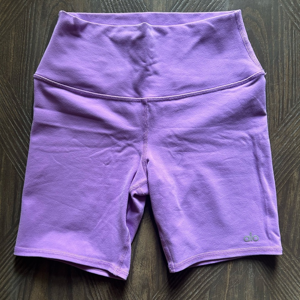 ALO Yoga Purple High-Waist Athletic Bike Shorts